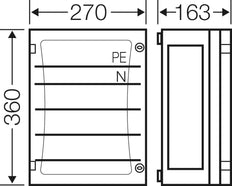 Hensel Enystar 250A 5-Pole Distribution Rail Cabinet - FP 3212