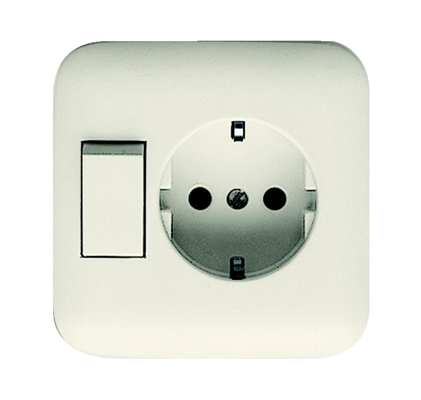 ABB Busch-Jaeger SI Combined Switch Socket Outlet Cream - 2CKA001611A0110
