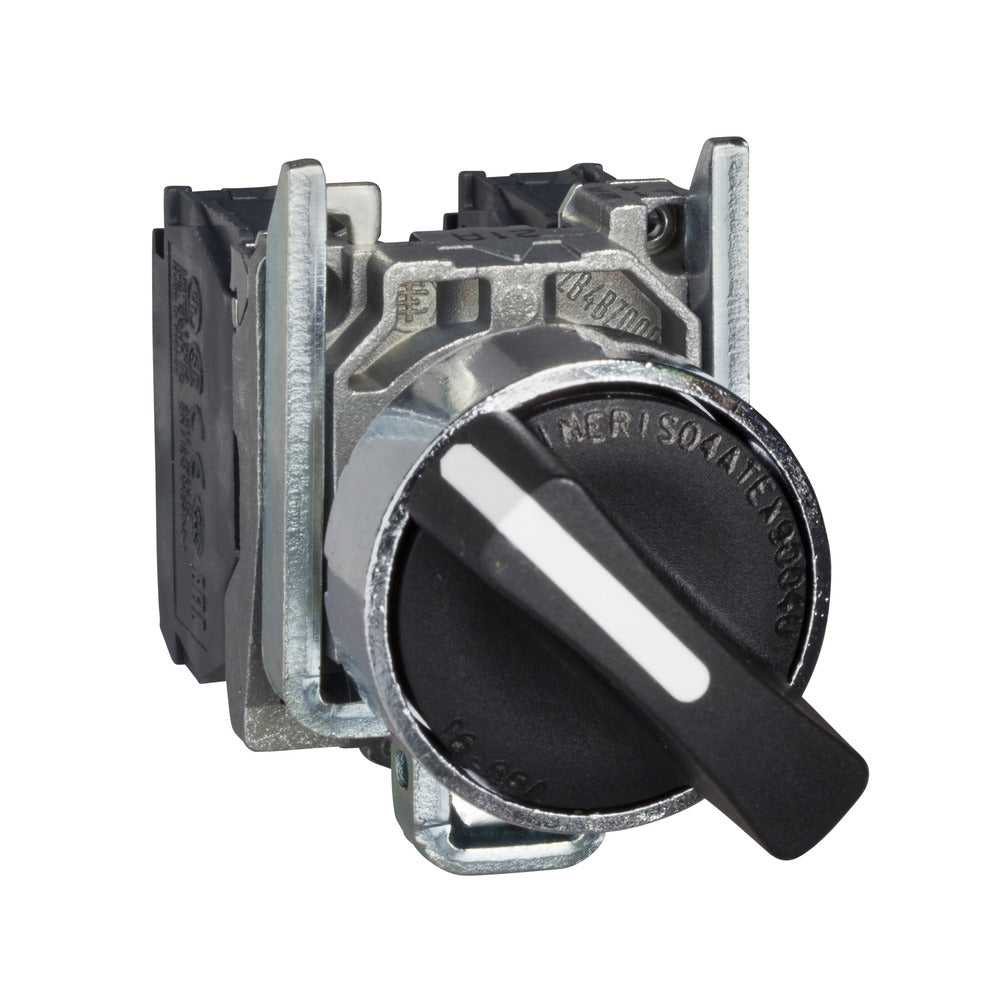 Schneider Electric XB4BD41 3-Position Selector Switch Black - XB4BD41