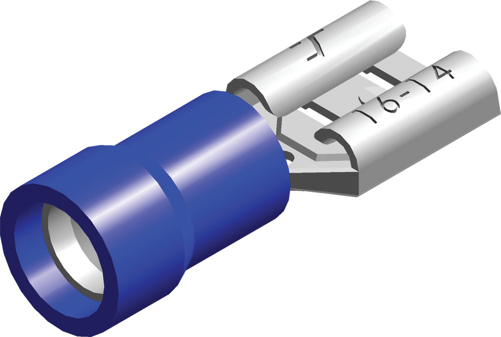 Blue Insulated Spade Connector 1.5-2.5mm² 2.8x0.8 - CE080202 [100 Pieces]