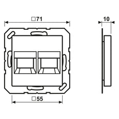 Jung AS500 Dual Modular Jack Cover Plate White - A1569-2AT