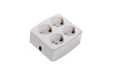 Martin Kaiser 4-Socket Desktop Power Strip Square White - 536/KWS [2 Pieces]