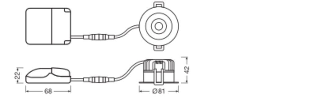 LEDVANCE 8W Fixed LED Recessed Spot IP44 Warm White - 4058075799547