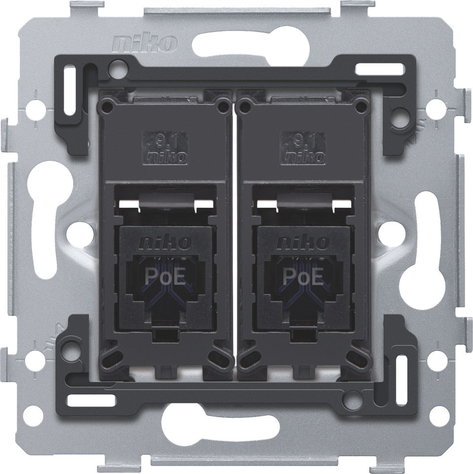Dual RJ45 UTP Cat6 PoE++ Network Connection Base - 170-79262