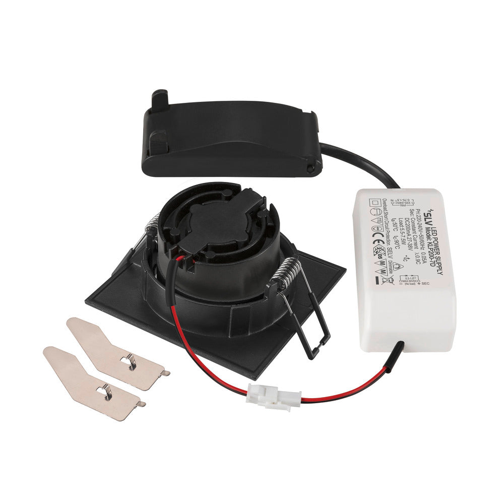 SLV New Tria 68 LED Square Recessed Downlight Black 3000K - 1007398