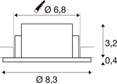 SLV New Tria 68 Round IP65 Ceiling Installation Ring - 1007337