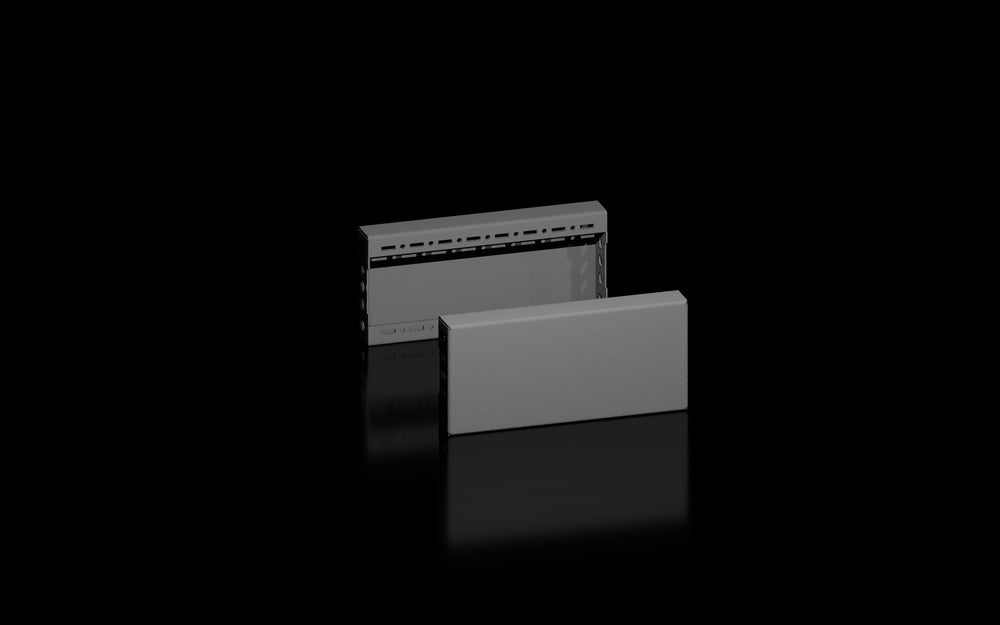 Rittal VX Side Plinth Panel 400x100mm Black Steel Set - 8660031