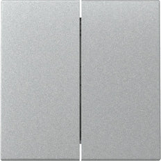 Gira System 55 Dual Rocker Switch Plate Aluminum - 329526