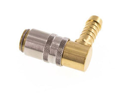 Brass DN 6 Mold Coupling Socket 9 mm Hose Pillar 90-deg