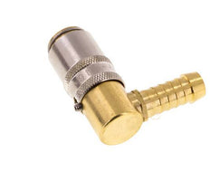 Brass DN 6 Mold Coupling Socket 9 mm Hose Pillar Unlocking Protection 90-deg