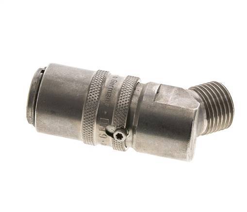 Stainless Steel DN 9 Mold Coupling Socket M16x1.5 Male Threads 45-deg