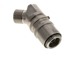 Stainless Steel DN 9 Mold Coupling Socket M16x1.5 Male Threads 45-deg