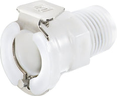 POM DN 6.4 Linktech Coupling Socket 1/4 inch Male NPT Threads Double Shut-Off 40 Series