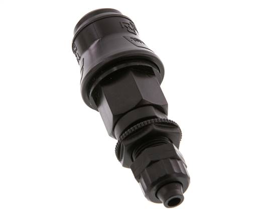 POM DN 5 Coupling Socket 6x8 mm Union Nut Bulkhead
