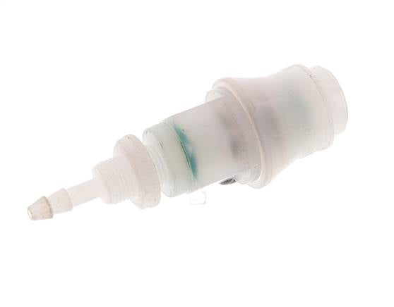 PVDF DN 5 Coupling Socket 4 mm Hose Pillar Bulkhead