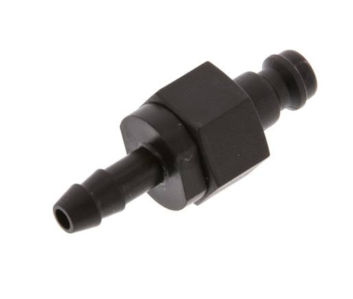 POM DN 5 Coupling Plug 6 mm Hose Pillar Double Shut-Off