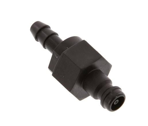 POM DN 5 Coupling Plug 6 mm Hose Pillar Double Shut-Off