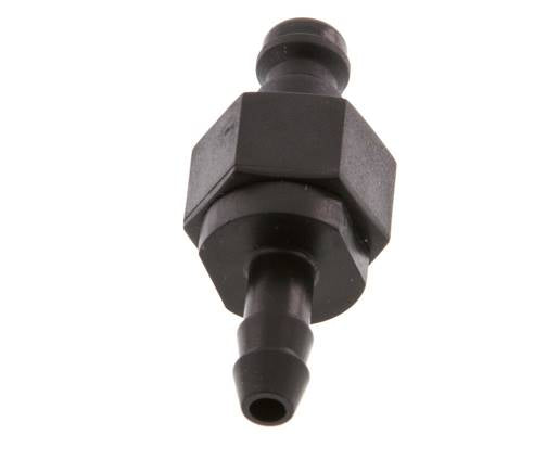 POM DN 5 Coupling Plug 6 mm Hose Pillar Double Shut-Off