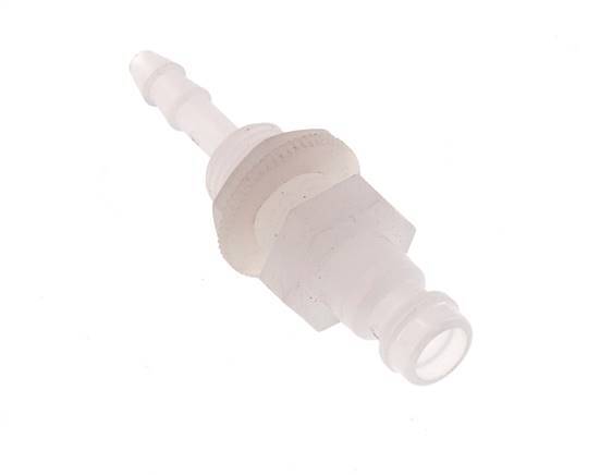 PVDF DN 5 Coupling Plug 4 mm Hose Pillar Bulkhead