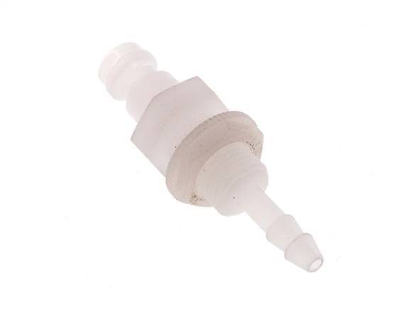 PVDF DN 5 Coupling Plug 4 mm Hose Pillar Bulkhead