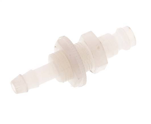 PVDF DN 5 Coupling Plug 6 mm Hose Pillar Bulkhead