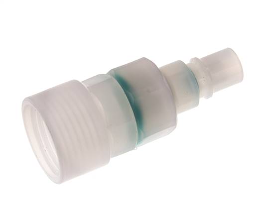 PVDF DN 7.2 Coupling Plug G 1/2 inch Female Threads Double Shut-Off