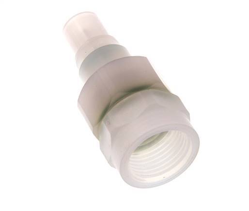 PVDF DN 7.2 Coupling Plug G 3/8 inch Female Threads Double Shut-Off