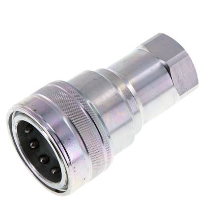 Steel DN 40 Hydraulic Coupling Socket G 1 1/4 inch Female Threads ISO 7241-1 B D 44.5mm