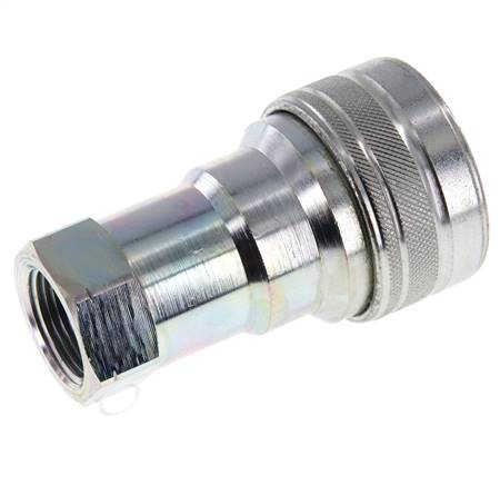 Steel DN 20 Hydraulic Coupling Socket 3/4 inch Female NPT Threads ISO 7241-1 B D 31.4mm