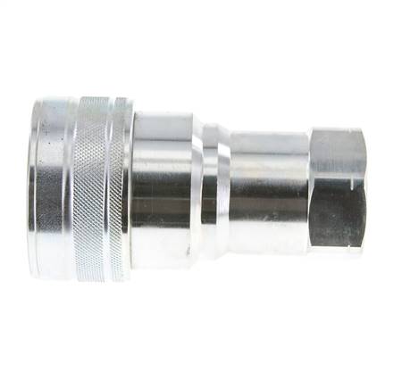 Steel DN 40 Hydraulic Coupling Socket 1 1/4 inch Female NPT Threads ISO 7241-1 B D 44.5mm