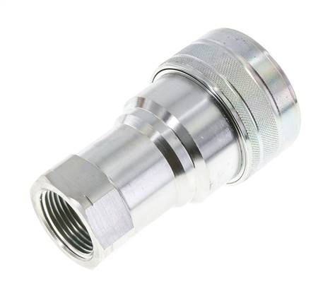 Steel DN 40 Hydraulic Coupling Socket 1 1/4 inch Female NPT Threads ISO 7241-1 B D 44.5mm