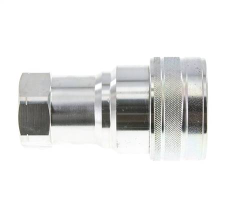 Steel DN 40 Hydraulic Coupling Socket 1 1/4 inch Female NPT Threads ISO 7241-1 B D 44.5mm
