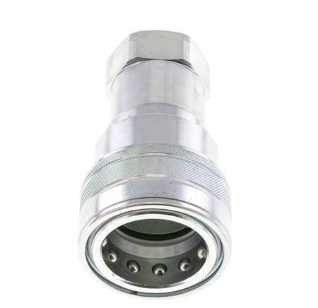 Steel DN 40 Hydraulic Coupling Socket 1 1/4 inch Female NPT Threads ISO 7241-1 B D 44.5mm
