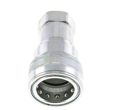 Steel DN 40 Hydraulic Coupling Socket 1 1/4 inch Female NPT Threads ISO 7241-1 B D 44.5mm