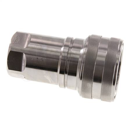 Stainless Steel DN 40 Hydraulic Coupling Socket G 1 1/4 inch Female Threads ISO 7241-1 B D 44.5mm