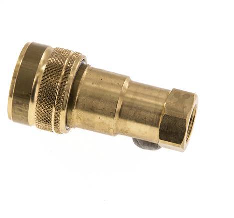 Brass DN 6.3 Hydraulic Coupling Socket G 1/4 inch Female Threads ISO 7241-1 B D 14.2mm