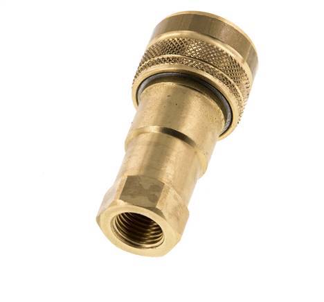 Brass DN 6.3 Hydraulic Coupling Socket G 1/4 inch Female Threads ISO 7241-1 B D 14.2mm
