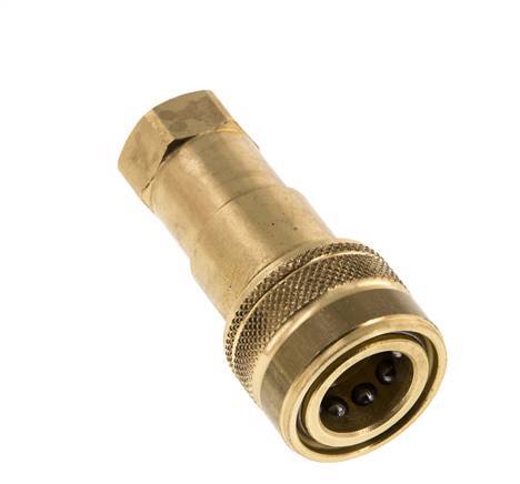 Brass DN 6.3 Hydraulic Coupling Socket G 1/4 inch Female Threads ISO 7241-1 B D 14.2mm
