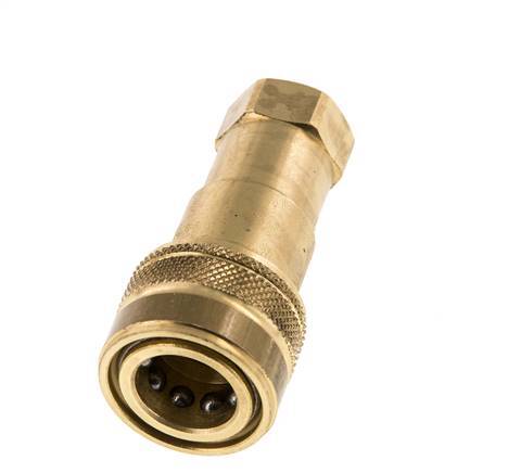 Brass DN 6.3 Hydraulic Coupling Socket G 1/4 inch Female Threads ISO 7241-1 B D 14.2mm
