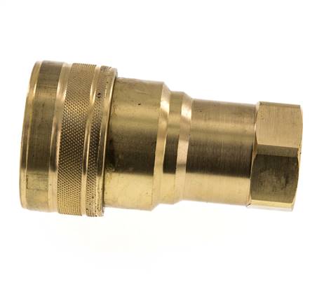 Brass DN 25 Hydraulic Coupling Socket G 1 inch Female Threads ISO 7241-1 B D 37.8mm