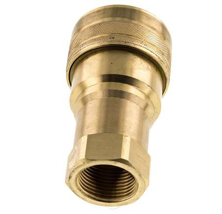 Brass DN 25 Hydraulic Coupling Socket G 1 inch Female Threads ISO 7241-1 B D 37.8mm