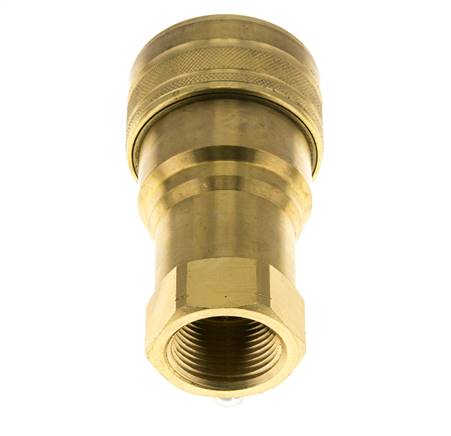 Brass DN 40 Hydraulic Coupling Socket 1 1/4 inch Female NPT Threads ISO 7241-1 B D 44.5mm