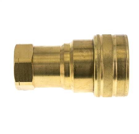 Brass DN 40 Hydraulic Coupling Socket 1 1/2 inch Female NPT Threads ISO 7241-1 B D 44.5mm