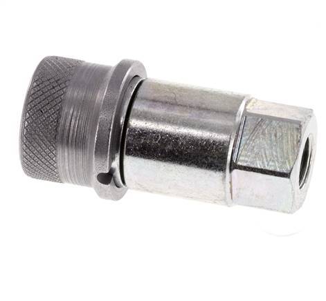 Steel DN 4 Flat Face Hydraulic Socket G 1/8 inch Female Threads D 13.5mm