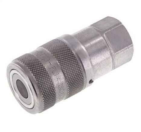 Steel DN 6.3 Flat Face Hydraulic Socket G 1/4 inch Female Threads ISO 16028 D 16.2mm