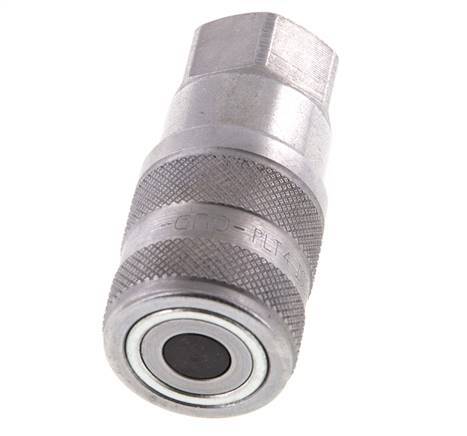 Steel DN 6.3 Flat Face Hydraulic Socket G 1/4 inch Female Threads ISO 16028 D 16.2mm