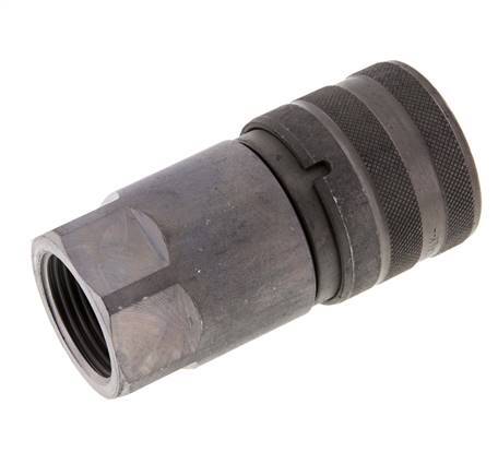 Steel DN 19 Flat Face Hydraulic Socket G 1 inch Female Threads ISO 16028 D 30mm