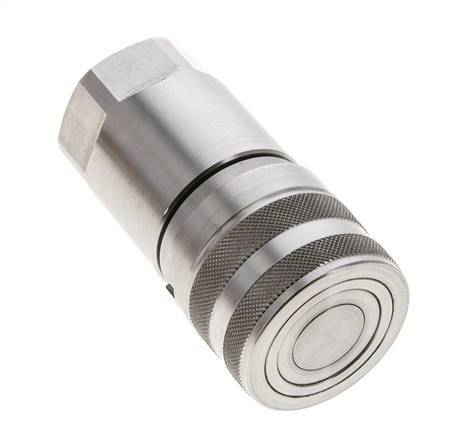 Stainless Steel DN 16 Flat Face Hydraulic Socket G 1 inch Female Threads ISO 16028 D 30mm