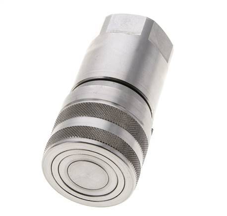 Stainless Steel DN 16 Flat Face Hydraulic Socket G 1 inch Female Threads ISO 16028 D 30mm