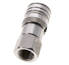 Stainless Steel DN 10 Flat Face Hydraulic Socket G 1/2 inch Female Threads ISO 16028 CEJN D 19.7mm